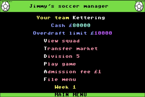 Jimmy's Soccer Manager